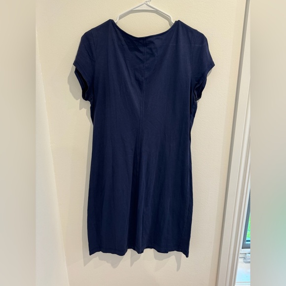 Lilly Pulitzer Women Navy Blue Brewster T-Shirt Mini V Neck Dress Size L - Picture 7 of 8